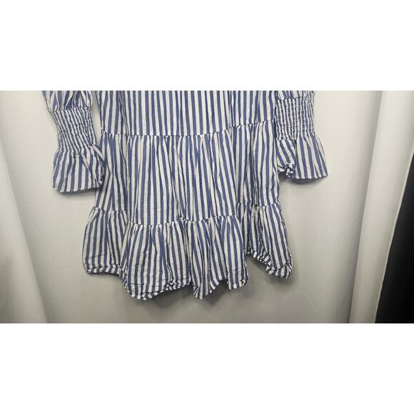 Tuckernuck Pomander Place Dress Blue White Striped Kenzo Mini Size Small Tiered - Picture 6 of 8